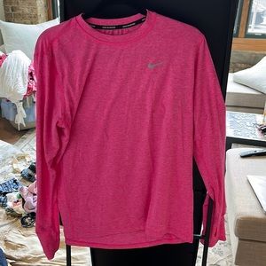 Nike long sleeve pink running dry fit top